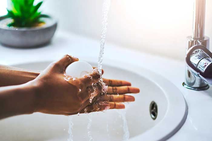 washing hands