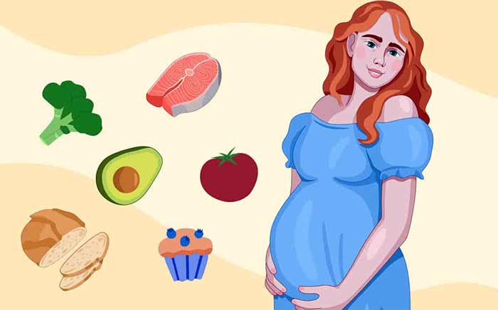 لیست غذا برای زن باردار